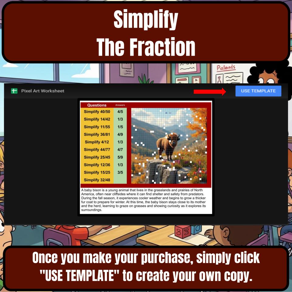 Simplify The Fraction Mystery Picture Activity Worksheet P0135