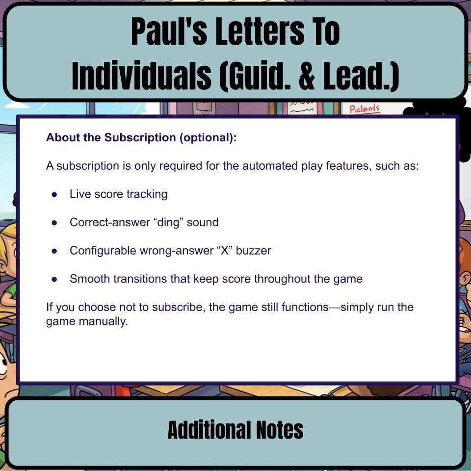 Paul’s Letters To Individuals (Guid. & Lead.) Feud Review BF0016