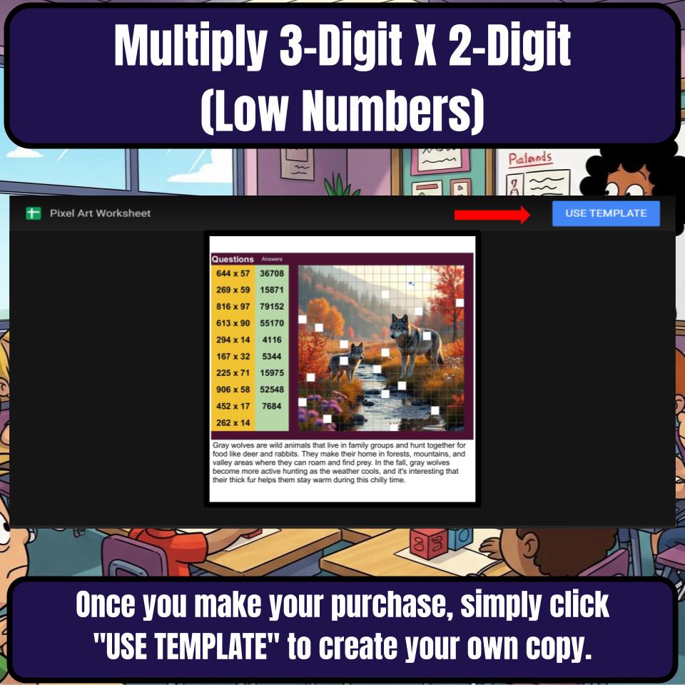 Multiply 3-Digit X 2-Digit (Low Numbers) Mystery Picture P0221