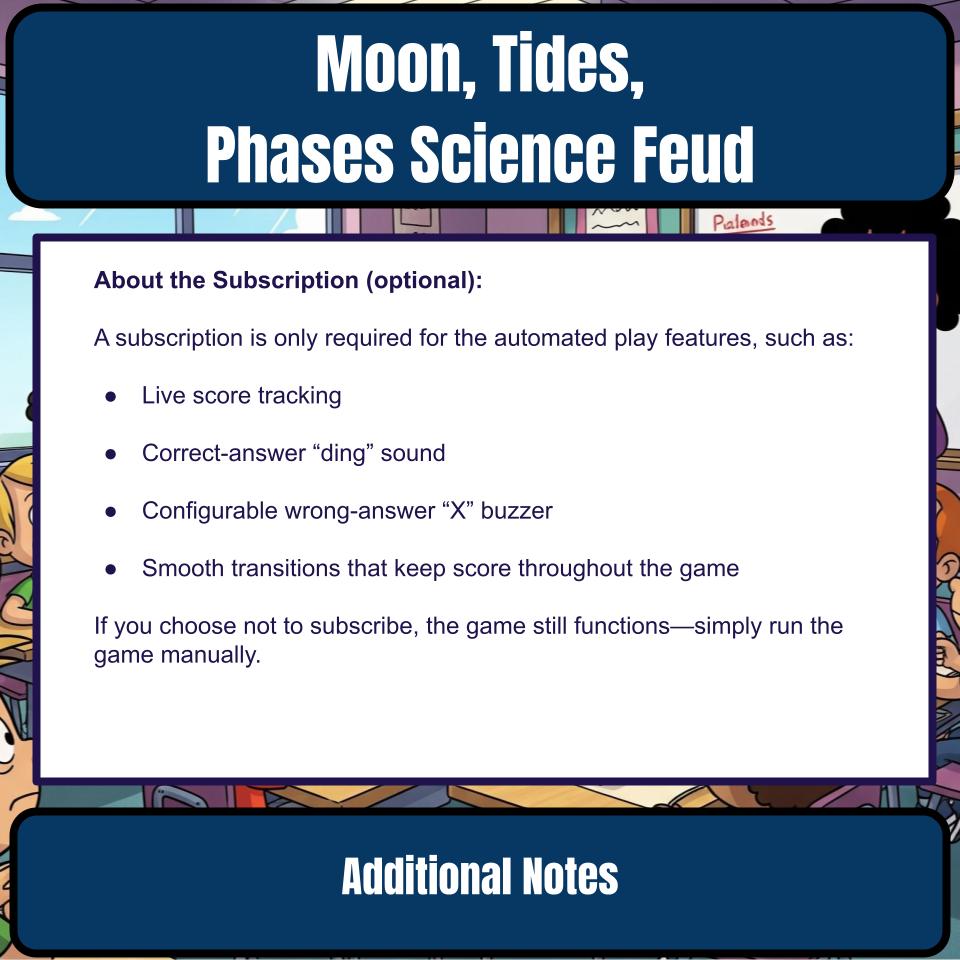 Moon, Tides, Phases Science Feud Review CF0027
