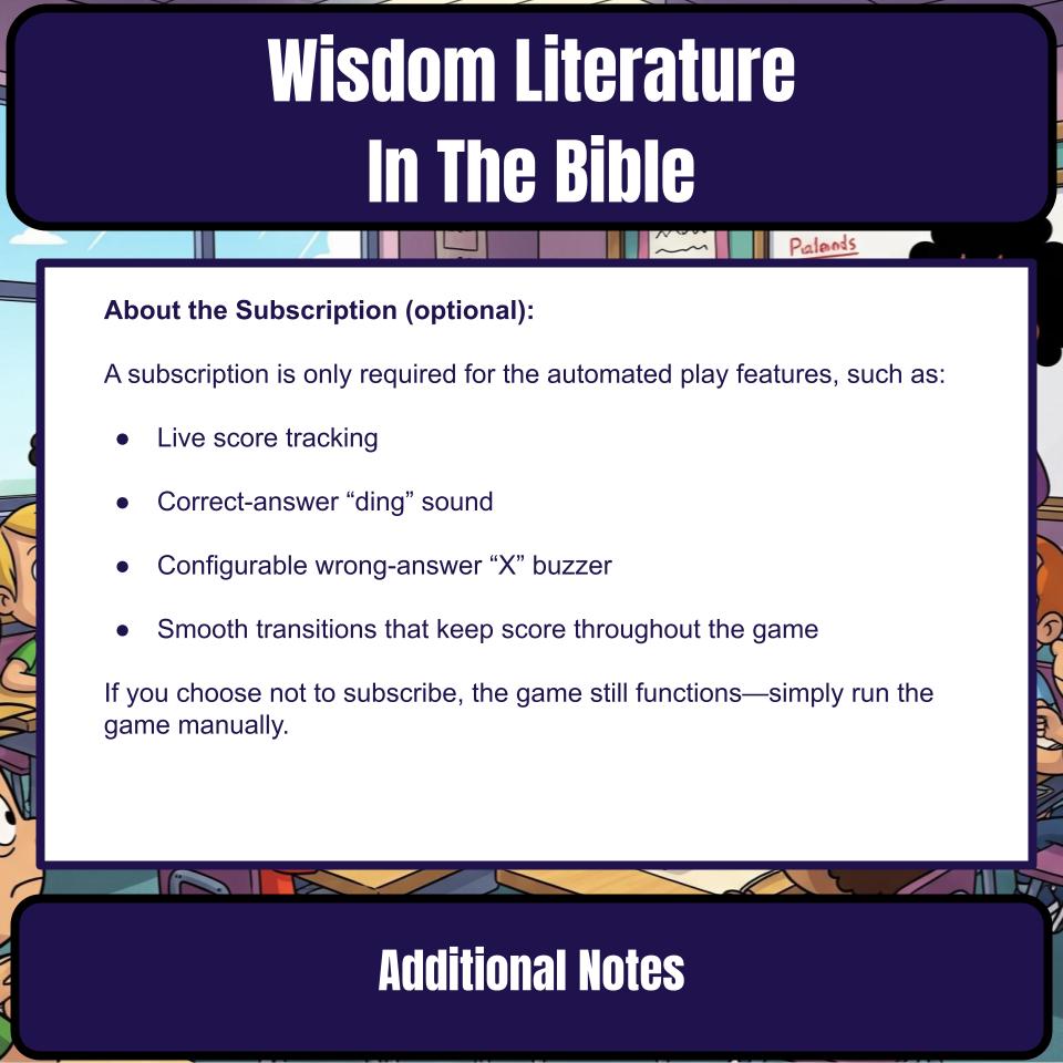 Wisdom Literature Feud Review BF0028