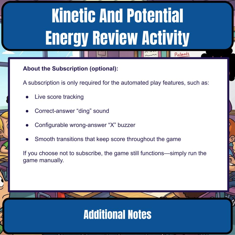 Kinetic And Potential Energy Science Review Family Feud Style Game CF0037