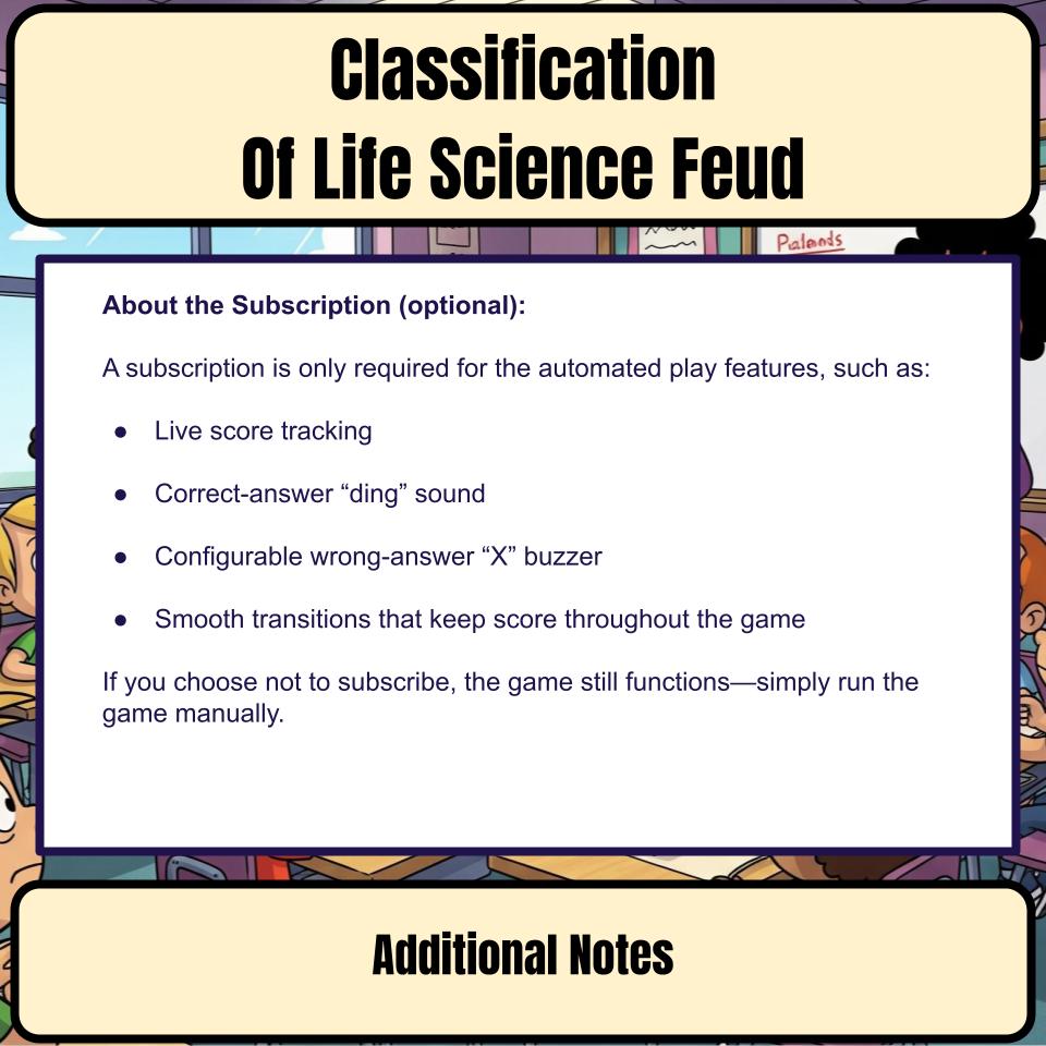 Classification Of Life Science Feud Review CF0004