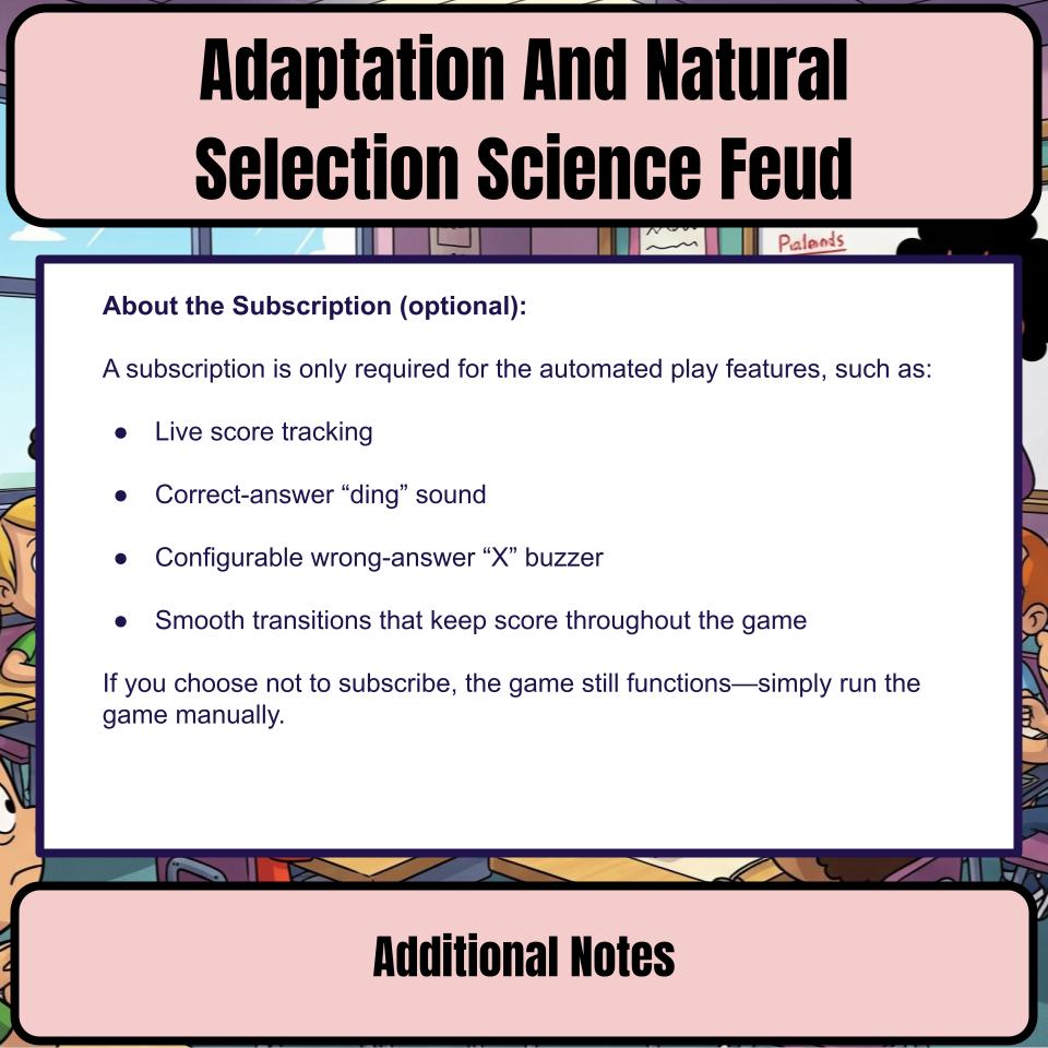 Adaptation And Natural Selection Science Feud Review CF0041