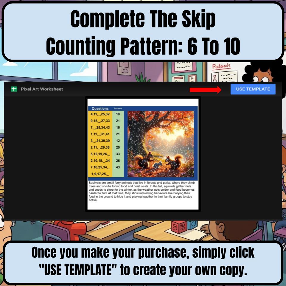Complete The Skip Counting Pattern: 6 To 10 Mystery Picture Worksheet P0045