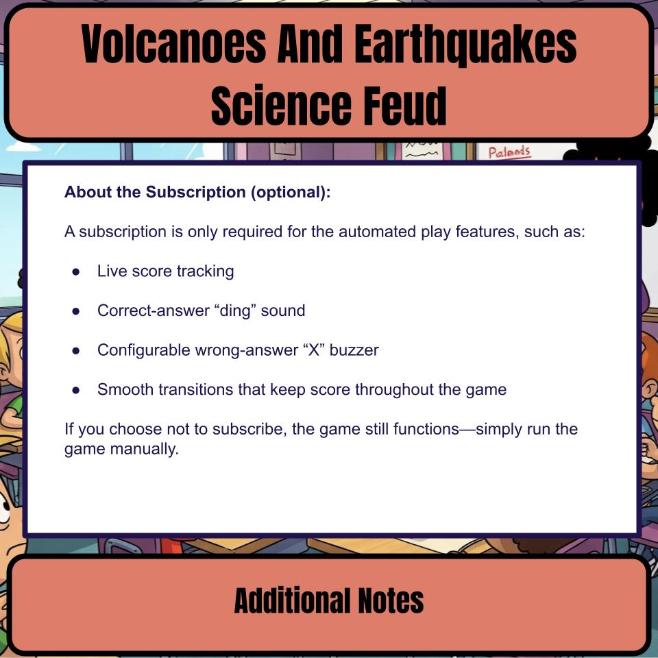 Volcanoes And Earthquakes Science Feud Review CF0050