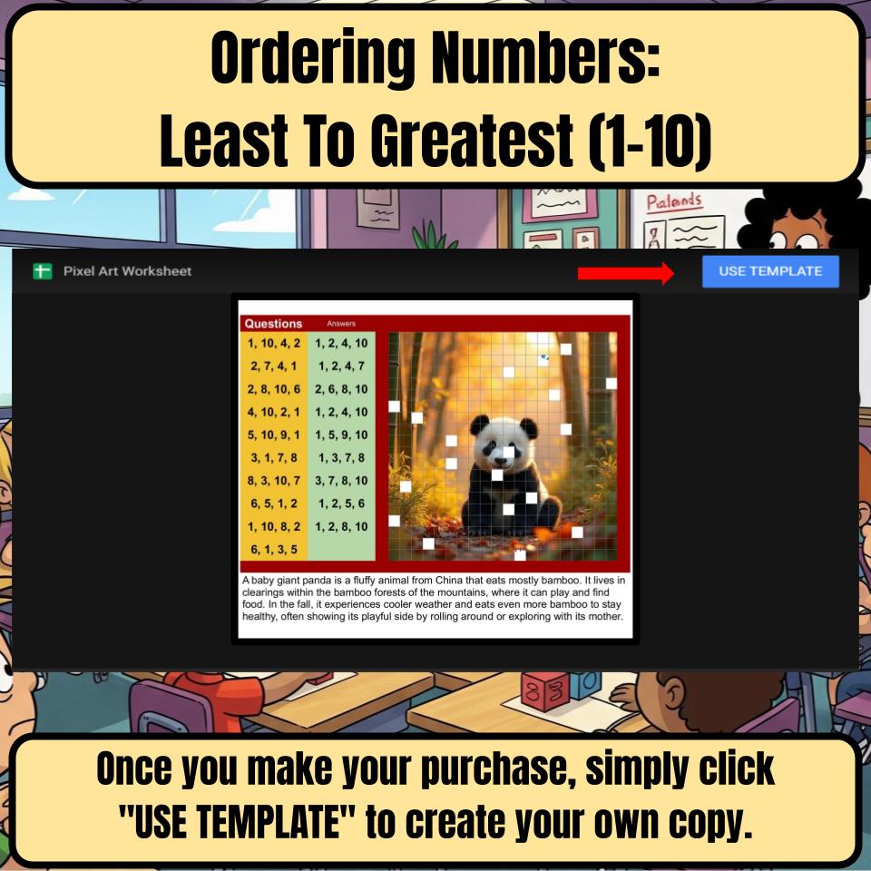 Ordering Numbers: Least To Greatest (1-10) Mystery Picture Worksheet P0090