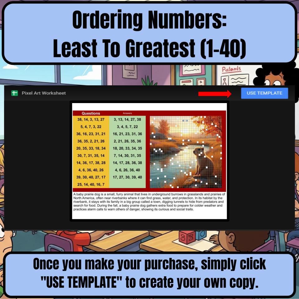Ordering Numbers: Least To Greatest (1-40) Mystery Picture Worksheet P0093