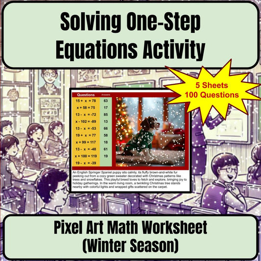 Solving One-Step Equations Mystery Picture Activity Worksheet P0001