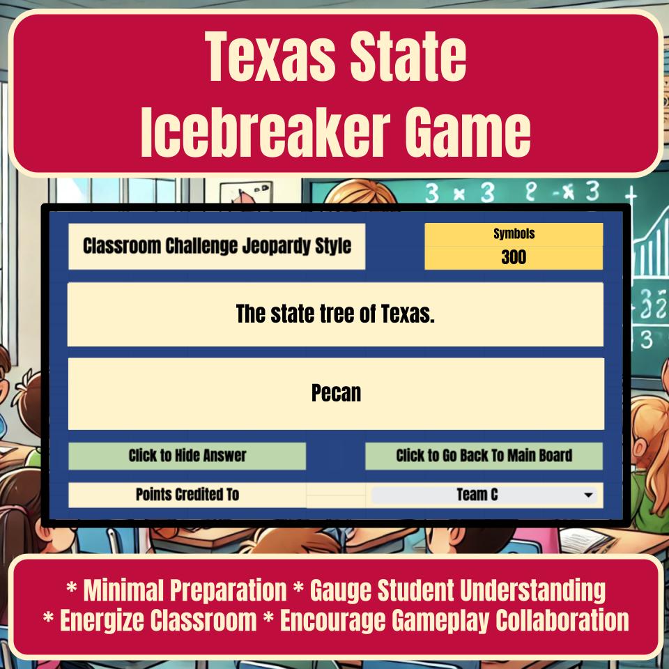 State of Texas Jeopardy Game I0001