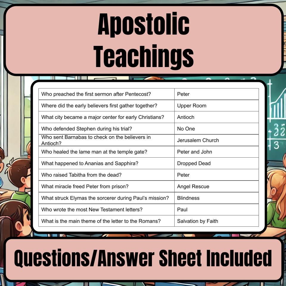 Apostolic Teachings Jeopardy Bible B0001