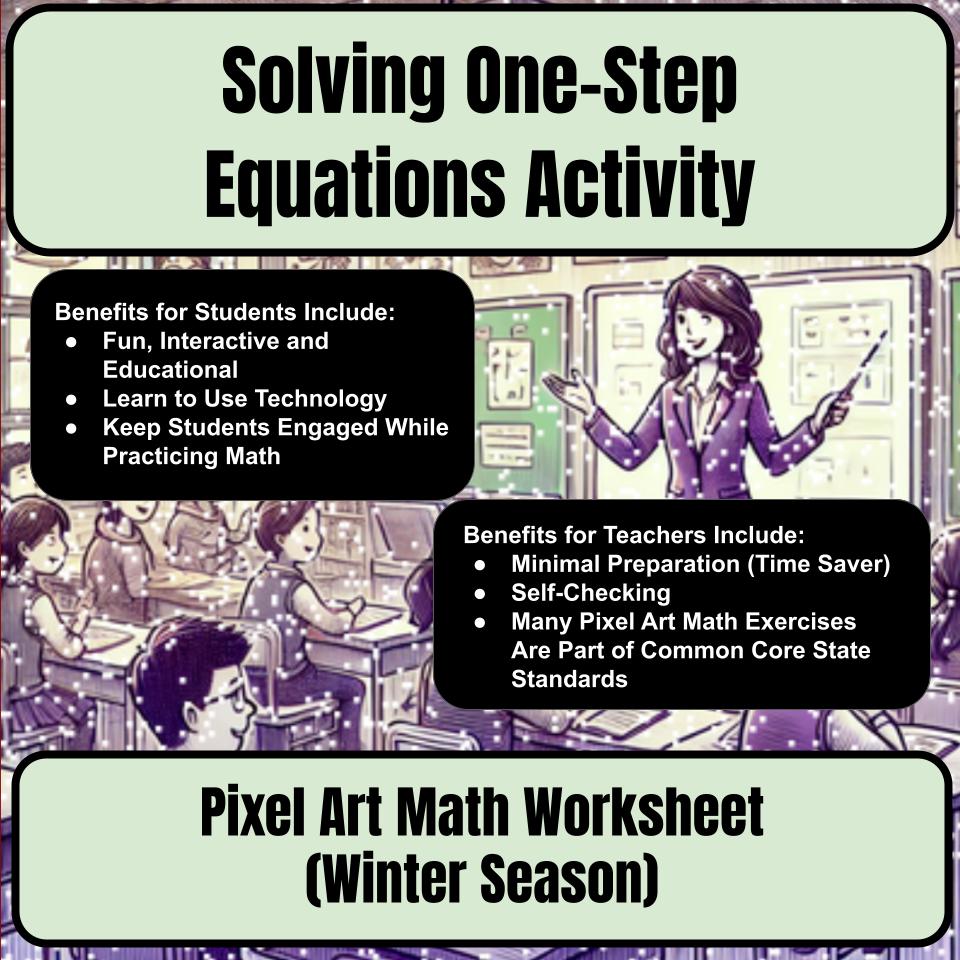 Solving One-Step Equations Mystery Picture Activity Worksheet P0001