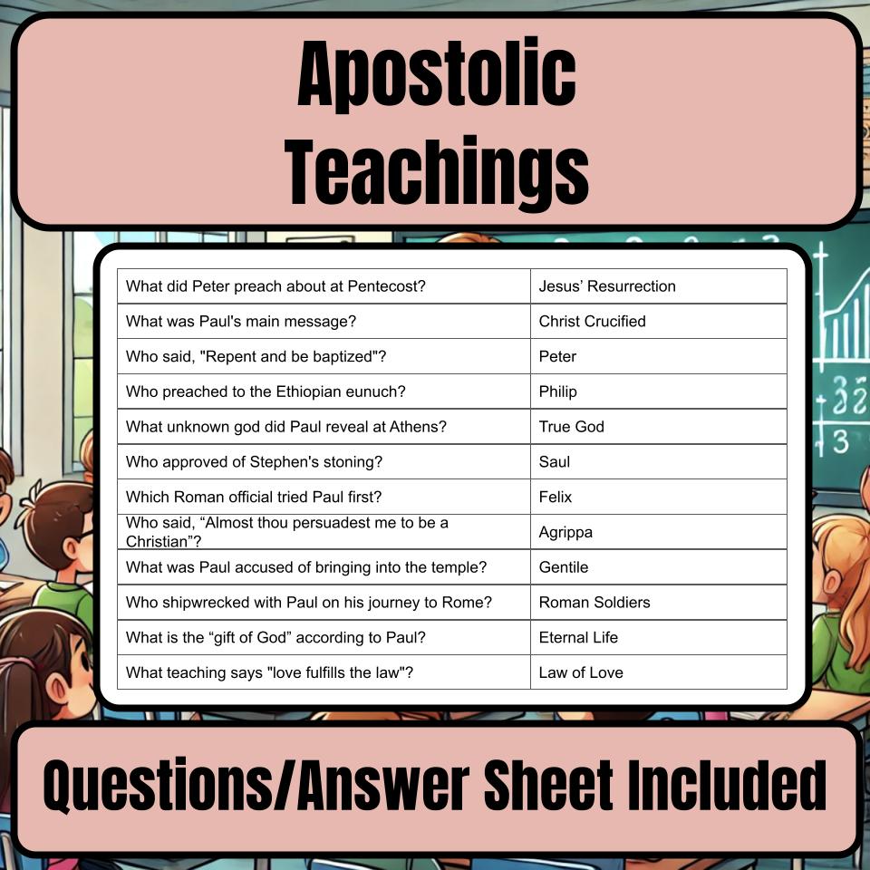 Apostolic Teachings Jeopardy Bible B0001
