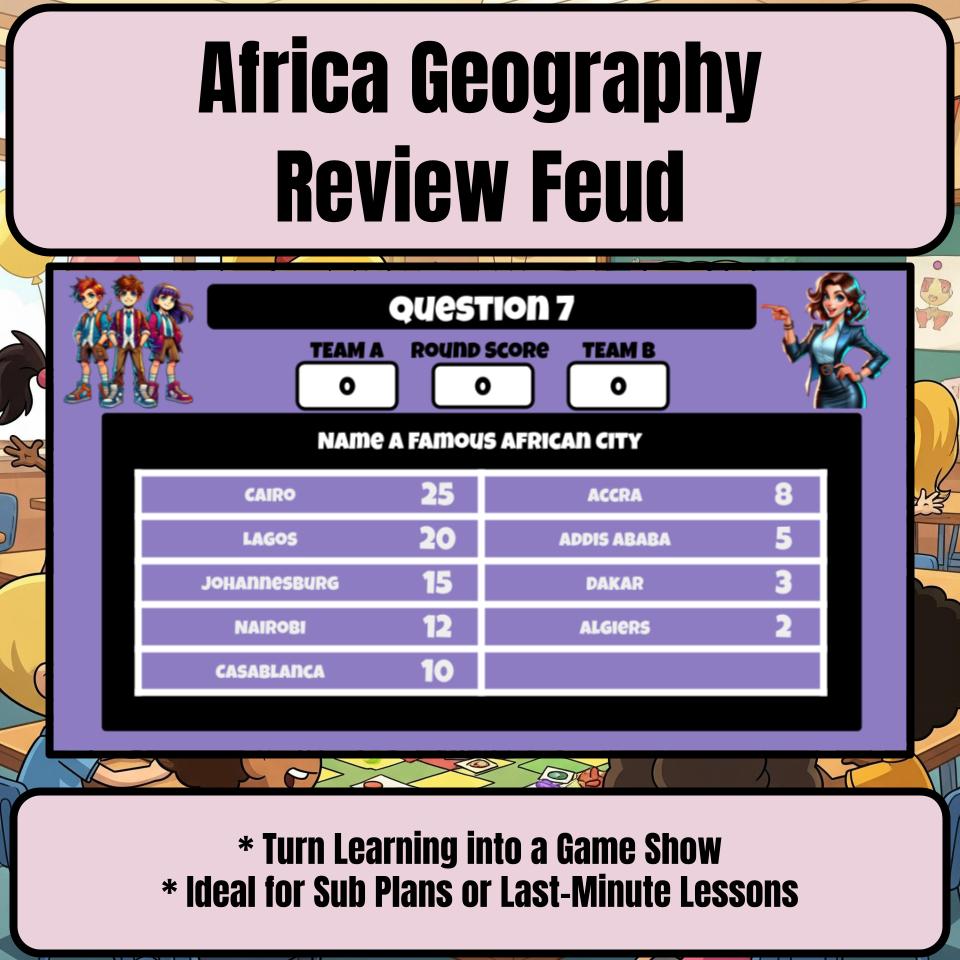 Africa Geography (Grade School) Review Feud CF0010