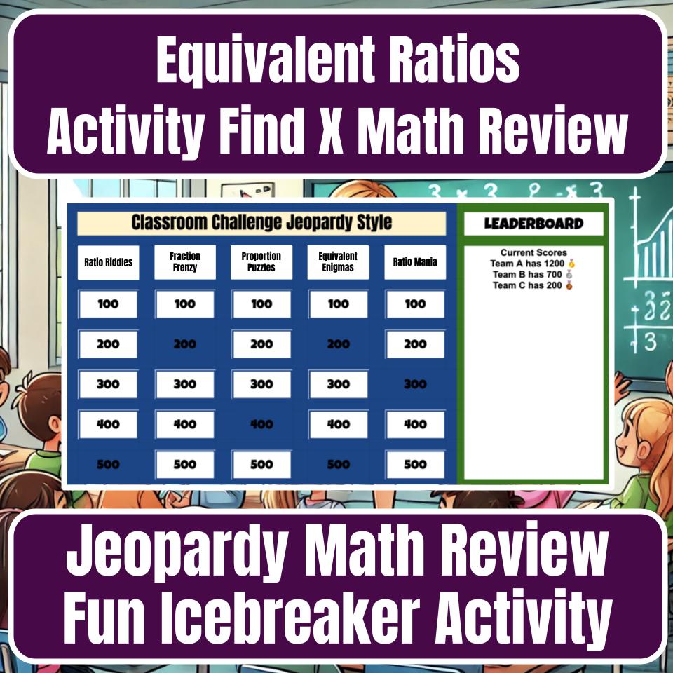 Jeopardy Equivalent Ratios Activity Find X Math Review Practice I0010