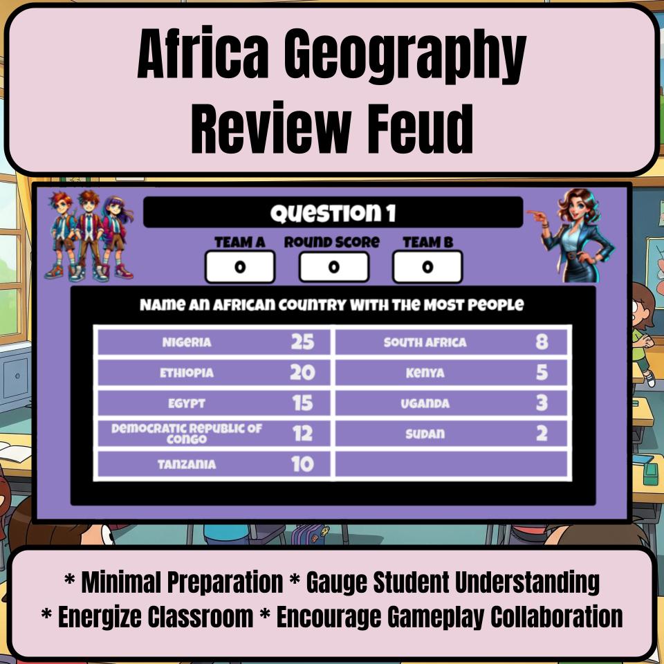 Africa Geography (Grade School) Review Feud CF0010