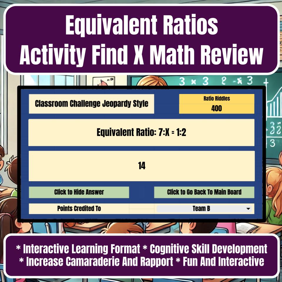 Jeopardy Equivalent Ratios Activity Find X Math Review Practice I0010