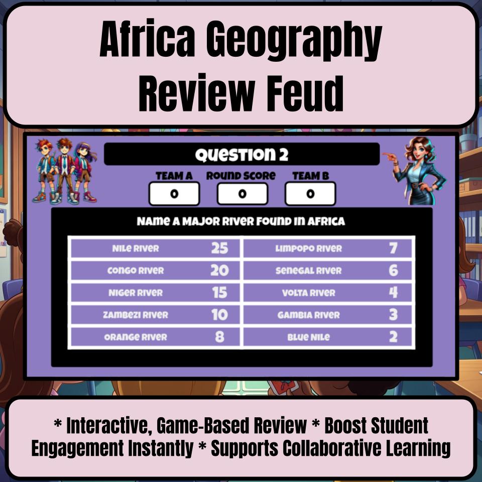 Africa Geography (Grade School) Review Feud CF0010