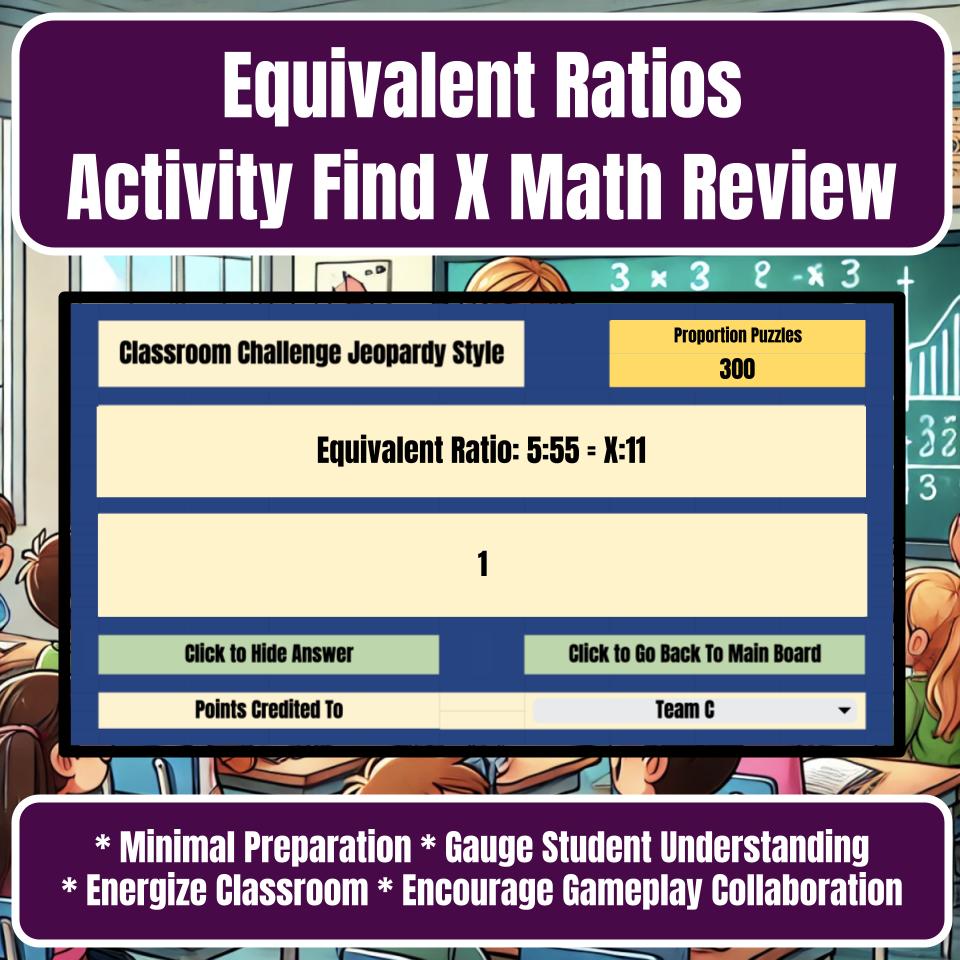 Jeopardy Equivalent Ratios Activity Find X Math Review Practice I0010