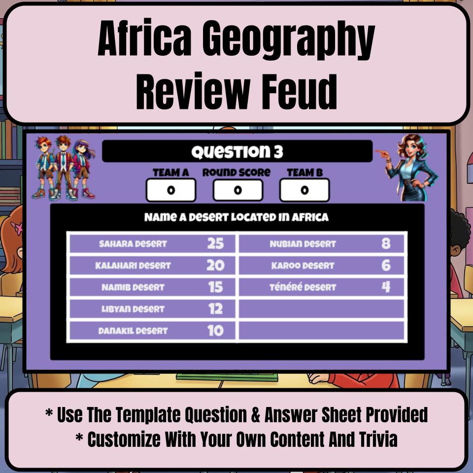Africa Geography (Grade School) Review Feud CF0010