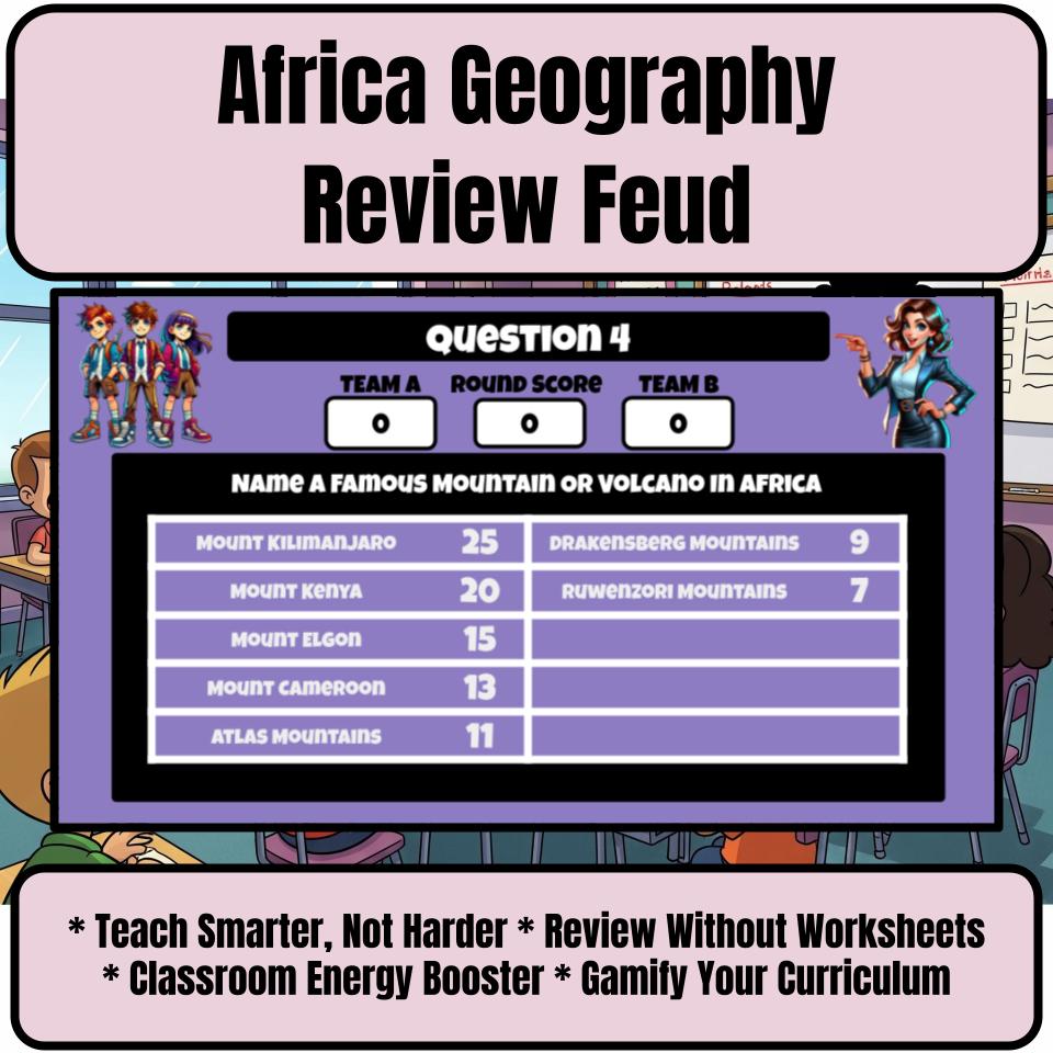 Africa Geography (Grade School) Review Feud CF0010