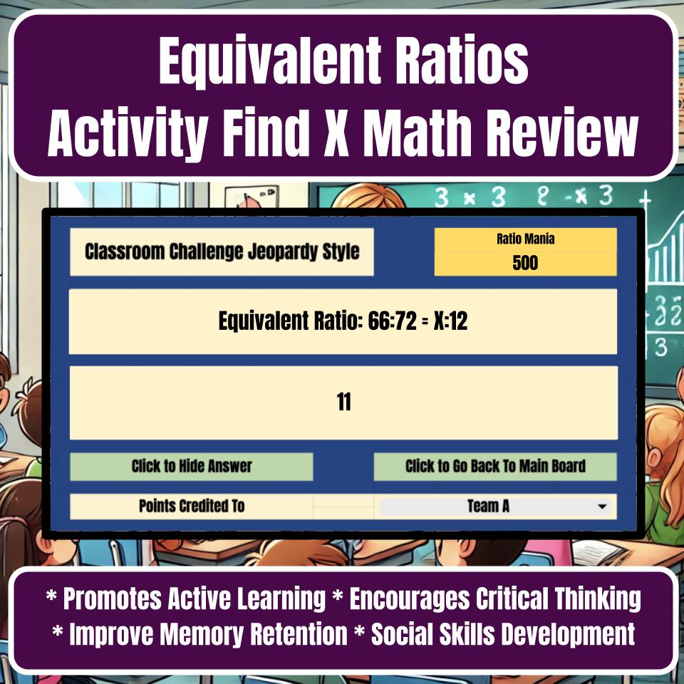 Jeopardy Equivalent Ratios Activity Find X Math Review Practice I0010