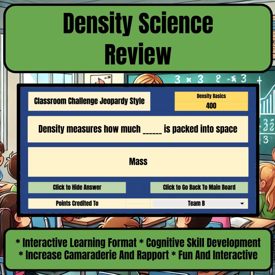 Density Jeopardy Science Review I0100