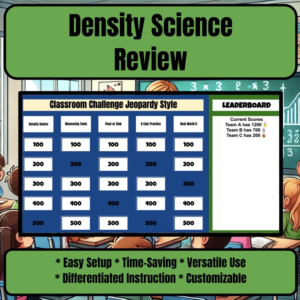 Density Jeopardy Science Review I0100