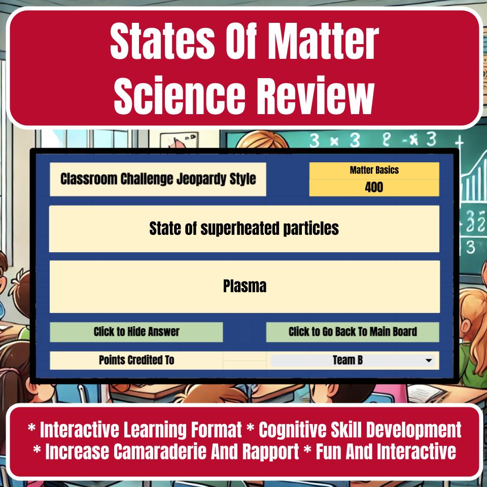 States Of Matter Jeopardy Science Review I0101