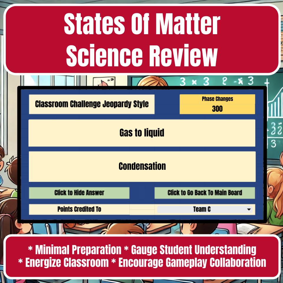 States Of Matter Jeopardy Science Review I0101