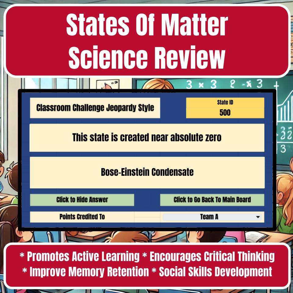 States Of Matter Jeopardy Science Review I0101