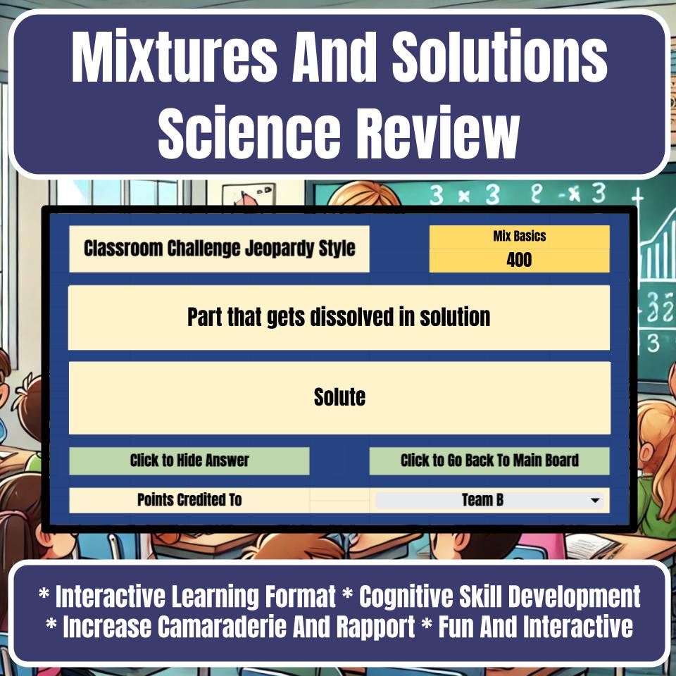 Mixtures And Solutions Jeopardy Science Review I0102