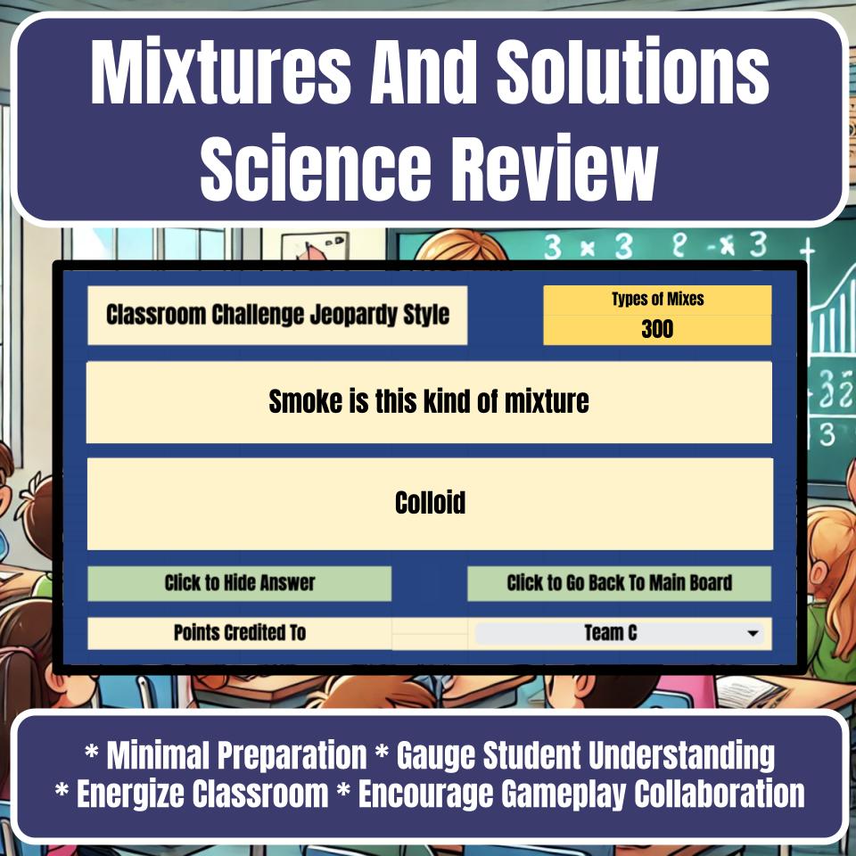 Mixtures And Solutions Jeopardy Science Review I0102