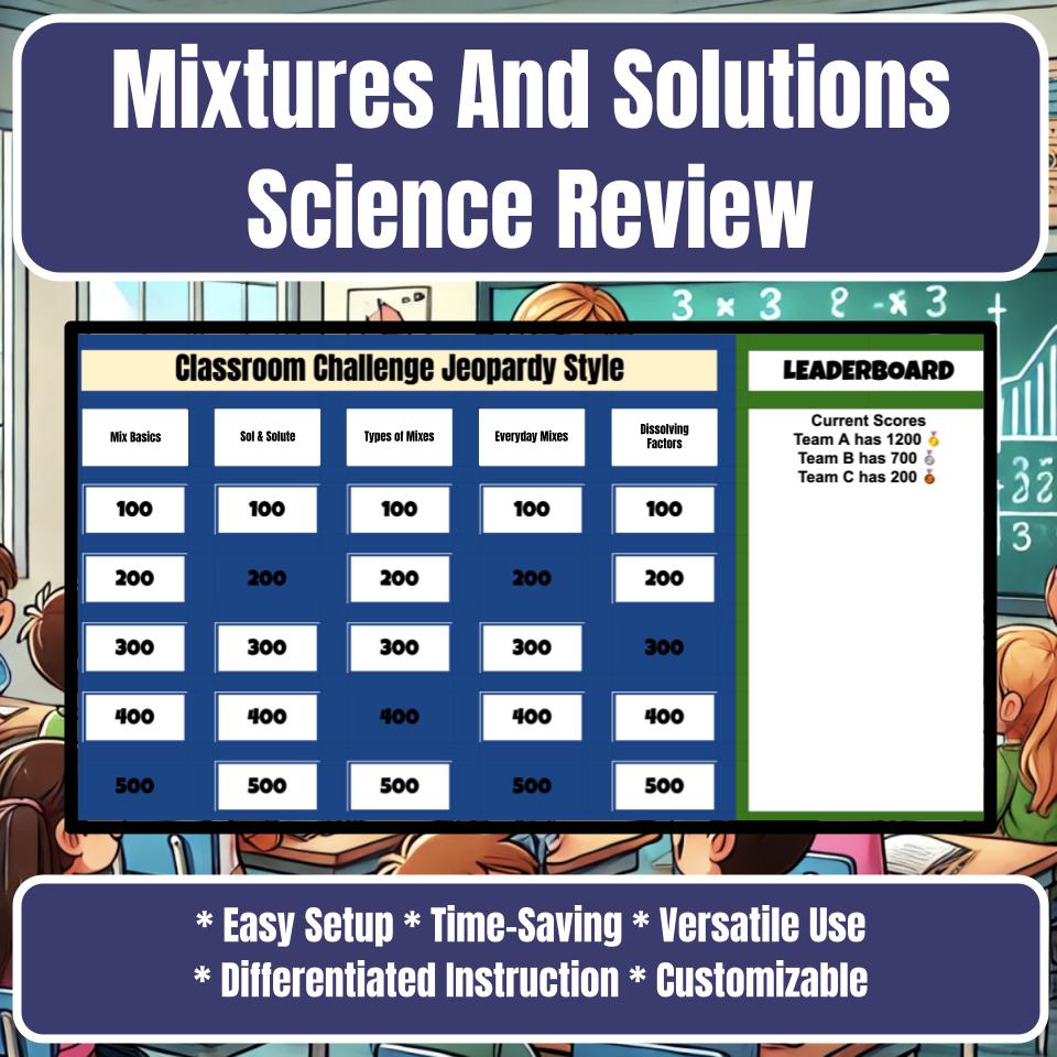 Mixtures And Solutions Jeopardy Science Review I0102