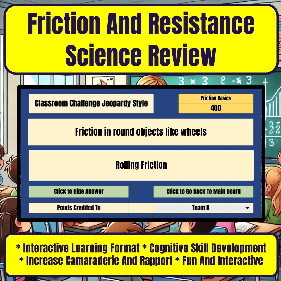 Friction And Resistance Jeopardy Science Review I0105