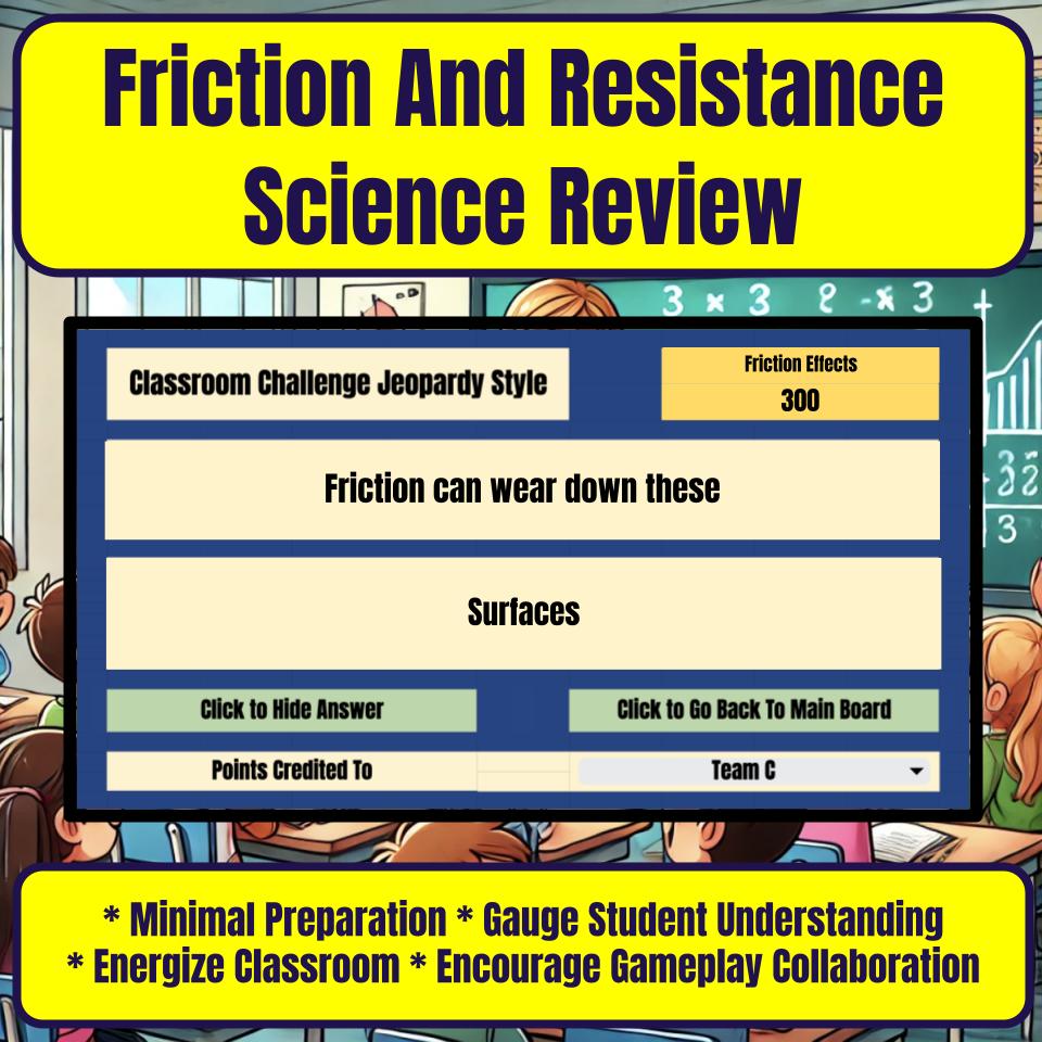 Friction And Resistance Jeopardy Science Review I0105