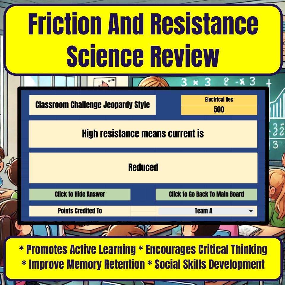 Friction And Resistance Jeopardy Science Review I0105