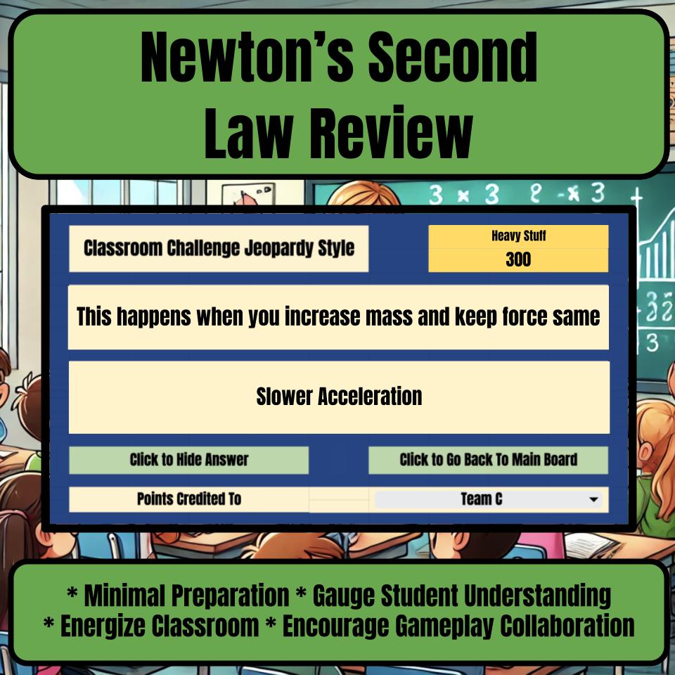 Newton’S Second Law Jeopardy Science Review I0107