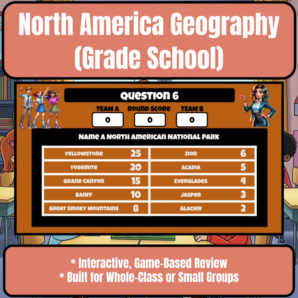 North America Geography (Grade School) Review Feud CF0011