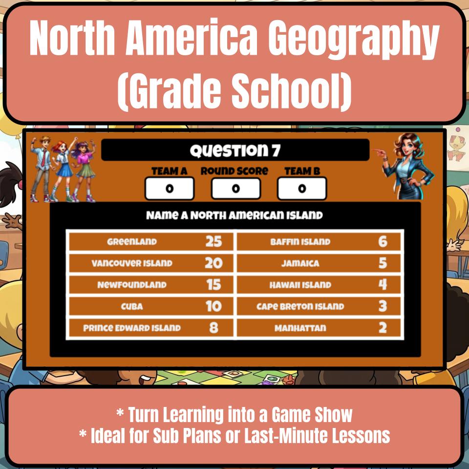 North America Geography (Grade School) Review Feud CF0011