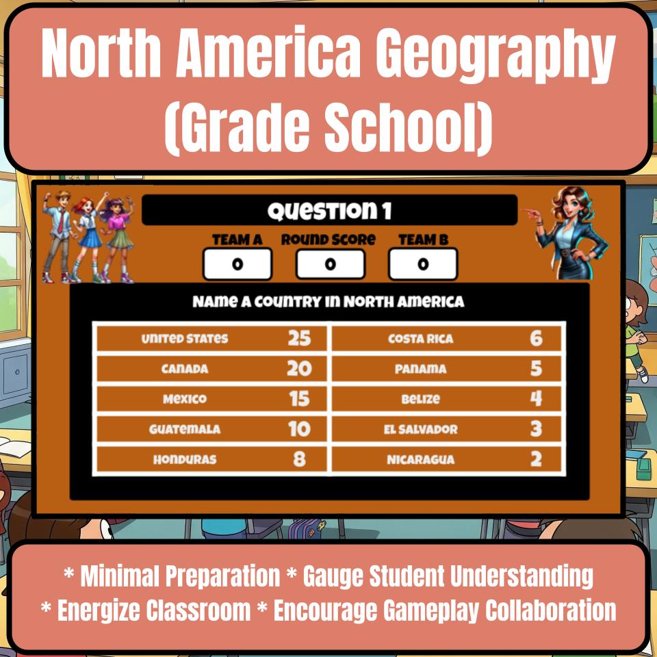 North America Geography (Grade School) Review Feud CF0011