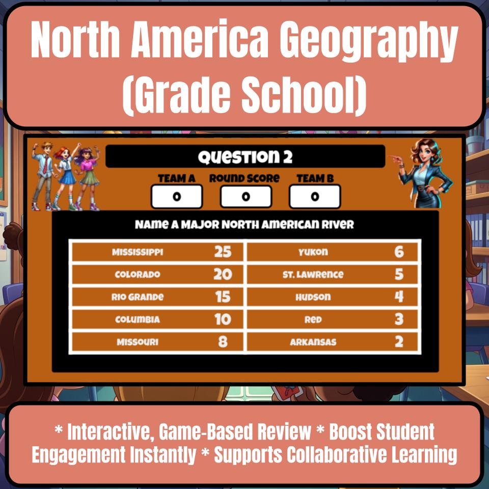 North America Geography (Grade School) Review Feud CF0011