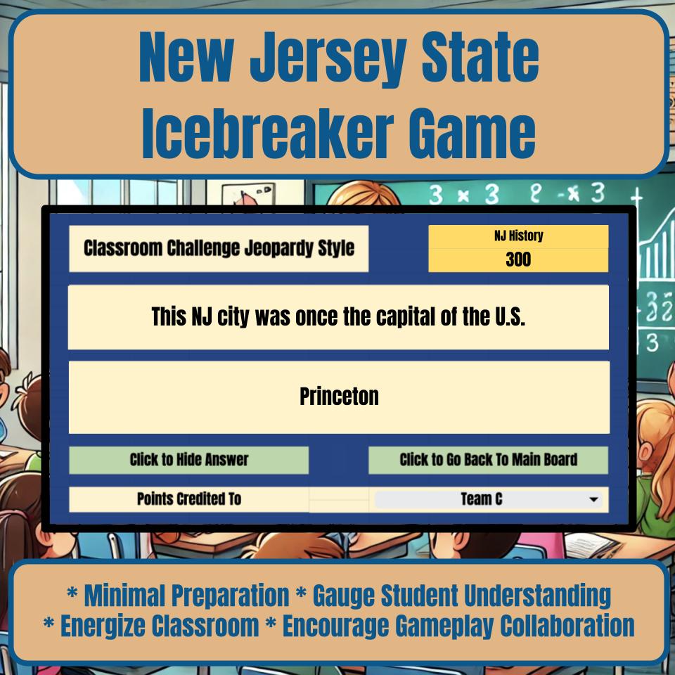 State of New Jersey Jeopardy Game I0011
