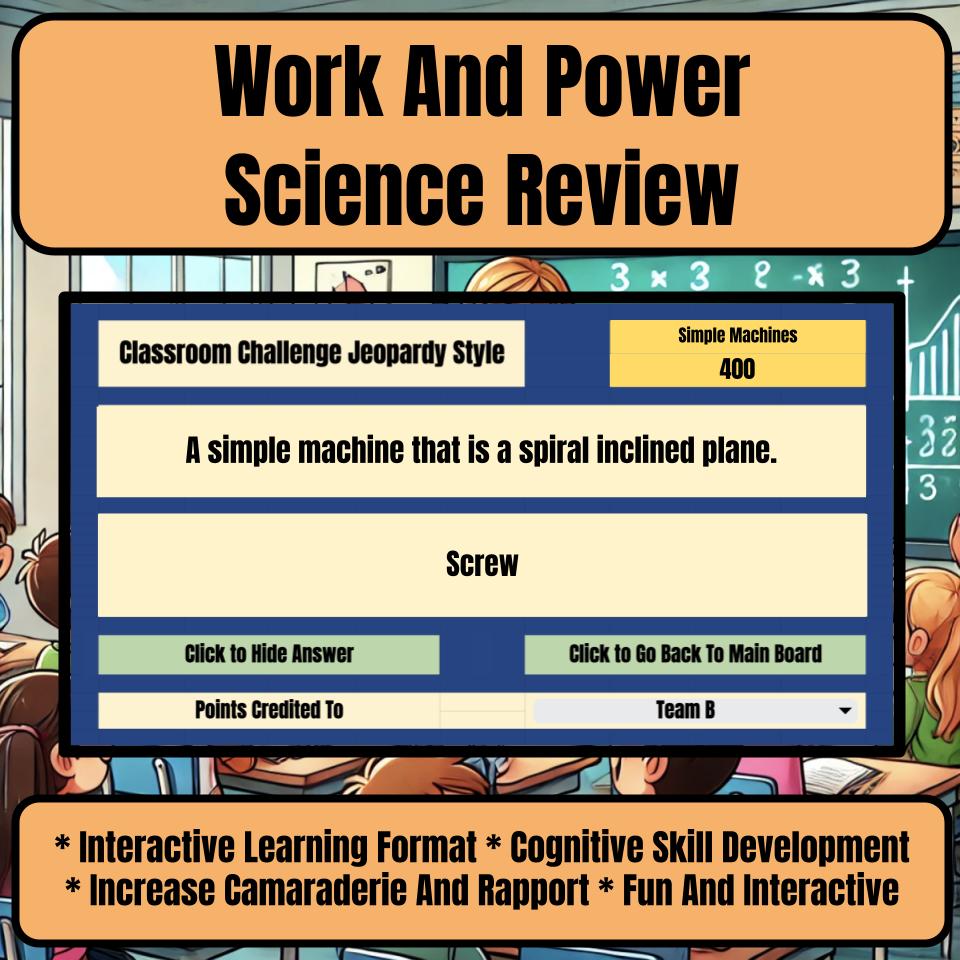 Work And Power Jeopardy Science Review I0110