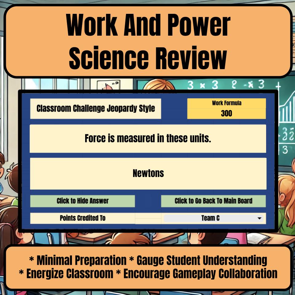 Work And Power Jeopardy Science Review I0110