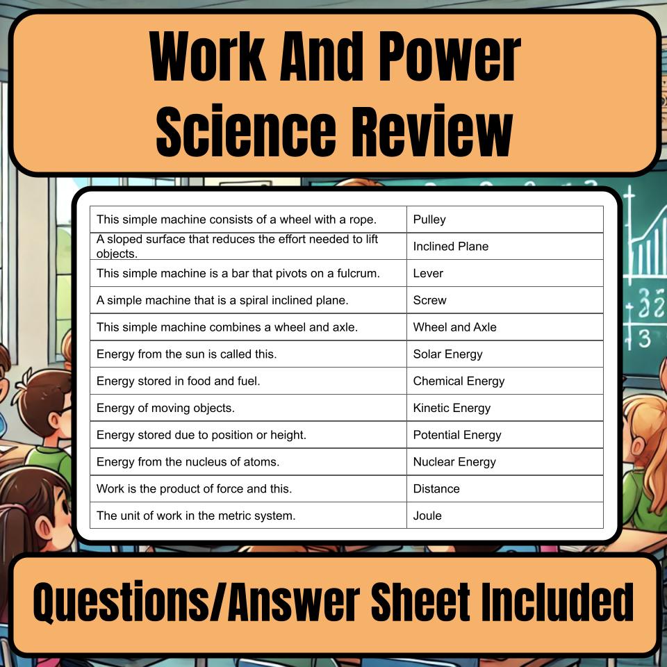 Work And Power Jeopardy Science Review I0110