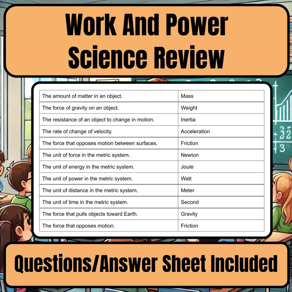 Work And Power Jeopardy Science Review I0110