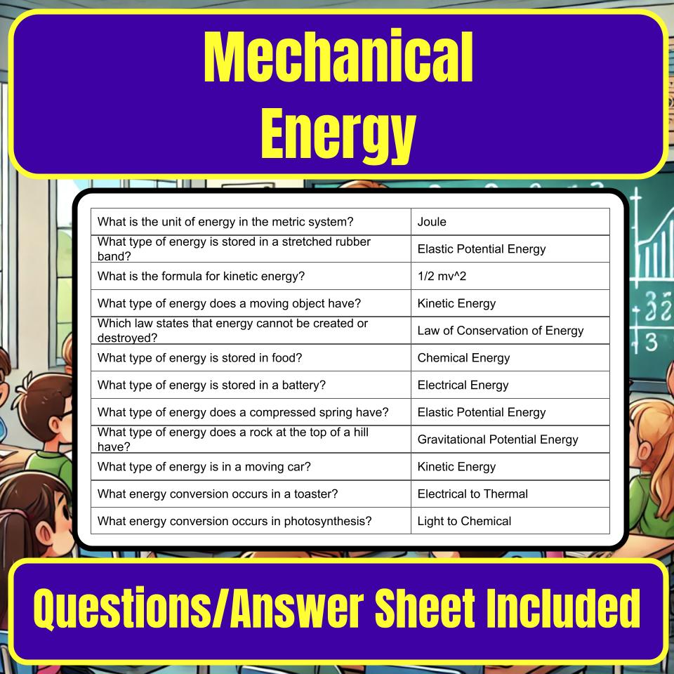 Mechanical Energy Jeopardy Science Review I0111