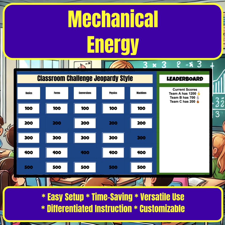 Mechanical Energy Jeopardy Science Review I0111