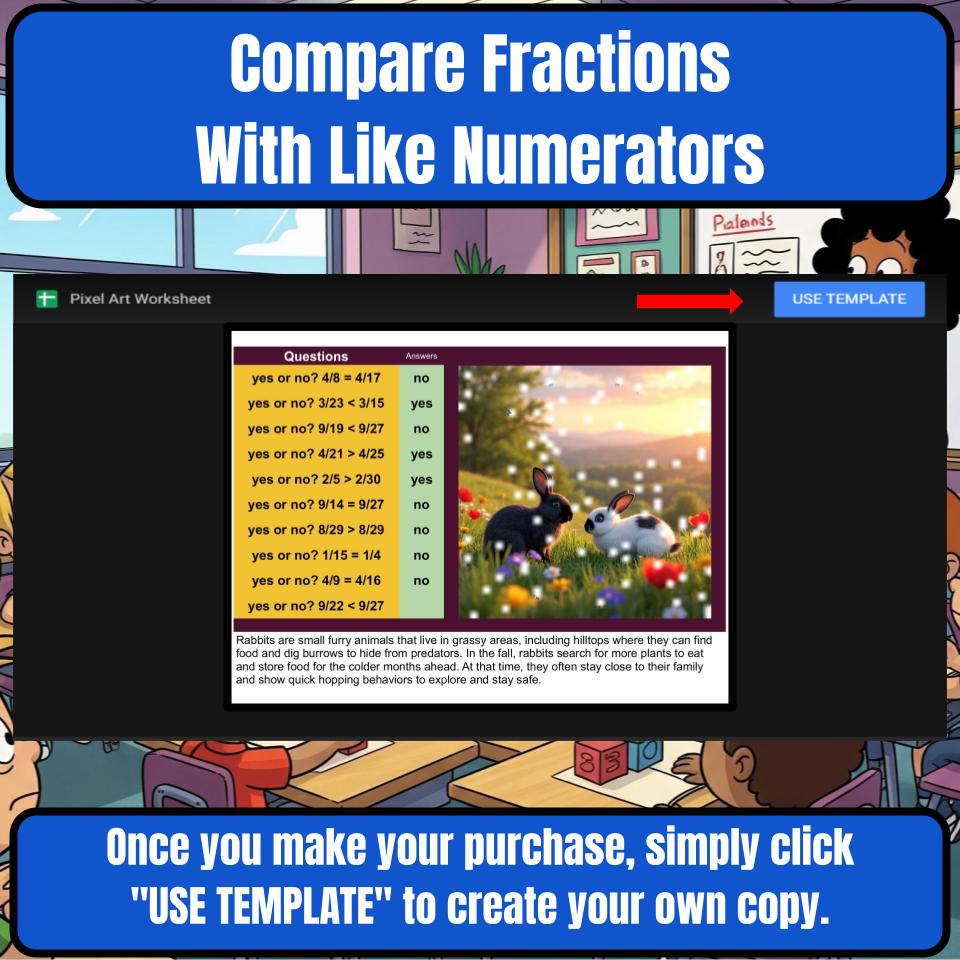 Compare Fractions With Like Numerators Mystery Picture Worksheet P0112